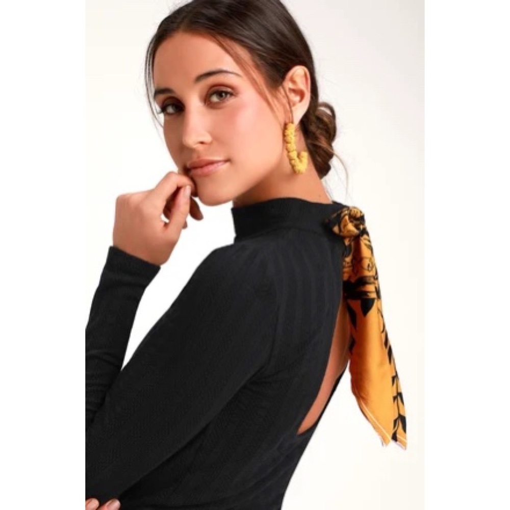 Free People Party in the back mock neck long sleeve top Size Medium